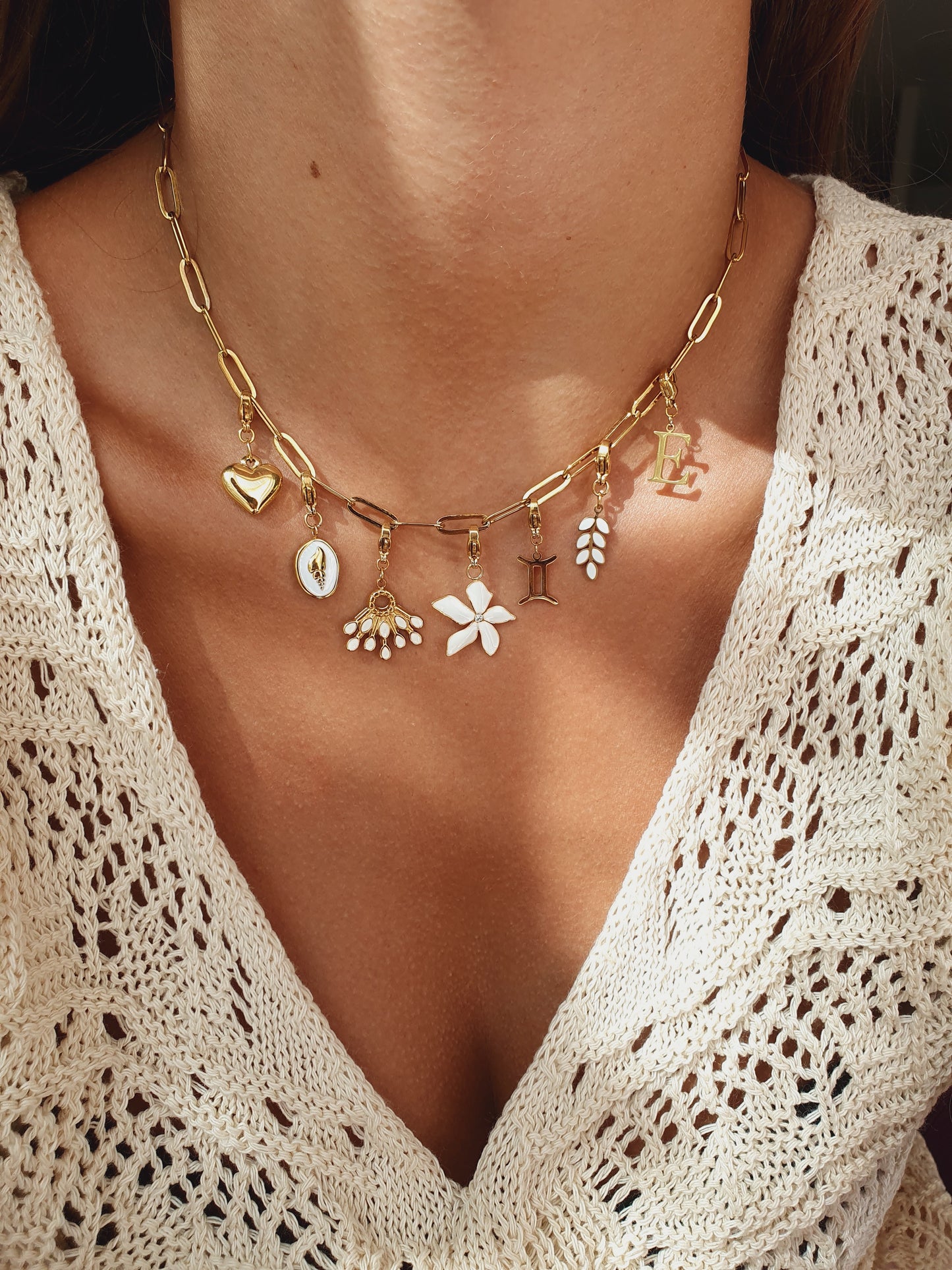 Collier maillons plats (personnalisable) - doré