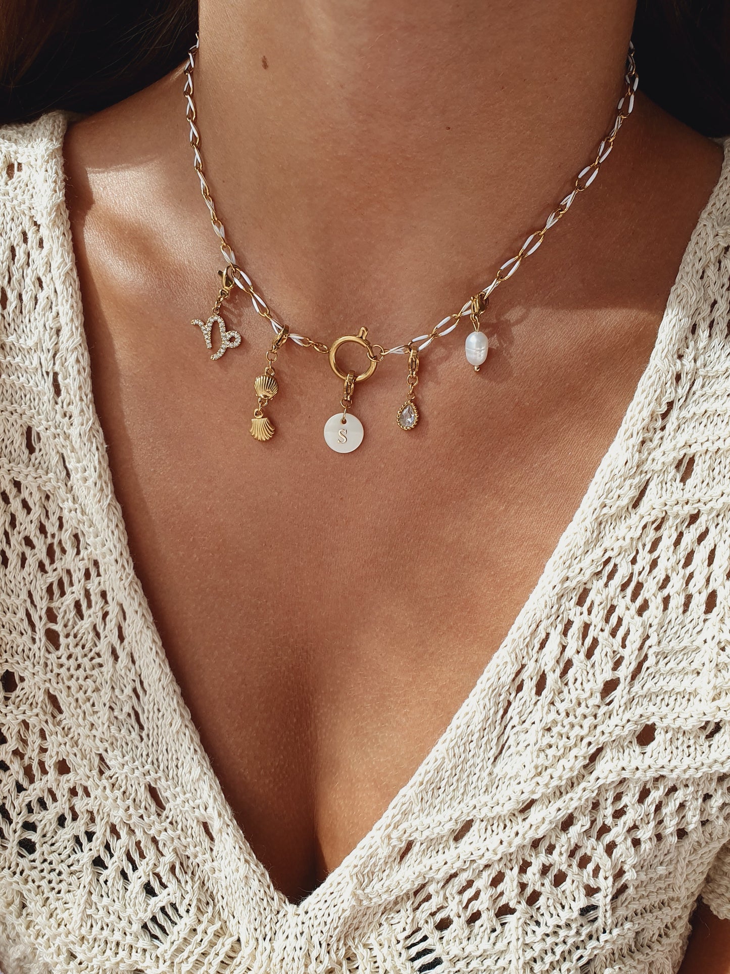 Collier AUREA (personnalisable) - doré | blanc