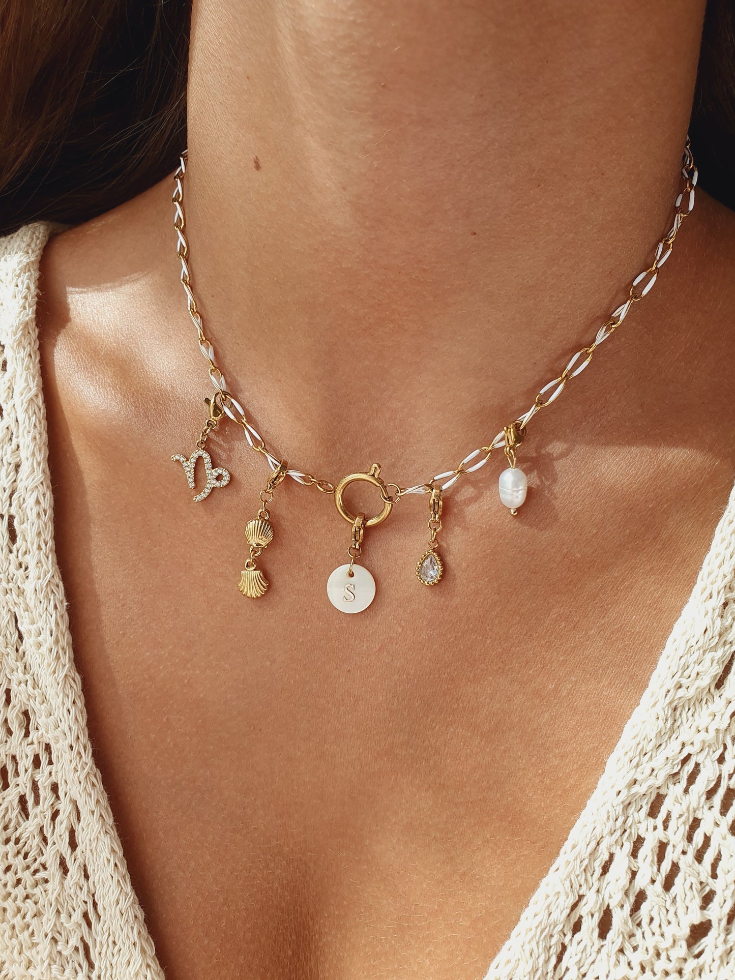 Collier AUREA (personnalisable) - doré | blanc