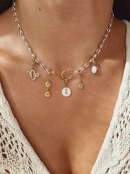 Collier AUREA (personnalisable) - doré | blanc