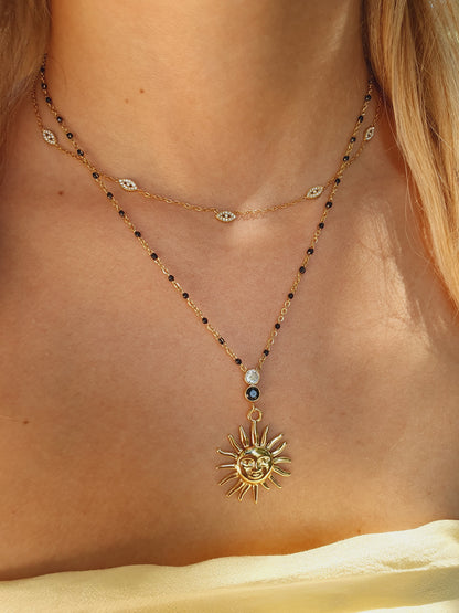 Collier SOLENYA - doré / noir