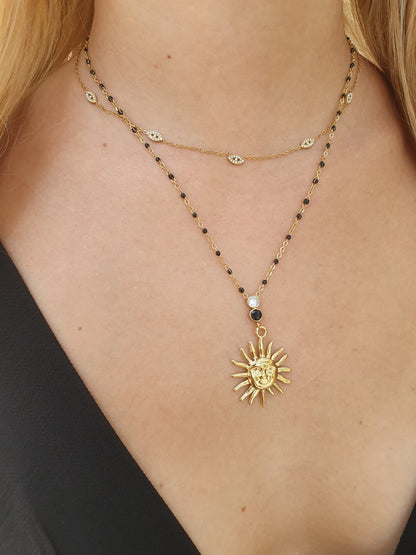 Collier SOLENYA - doré / noir