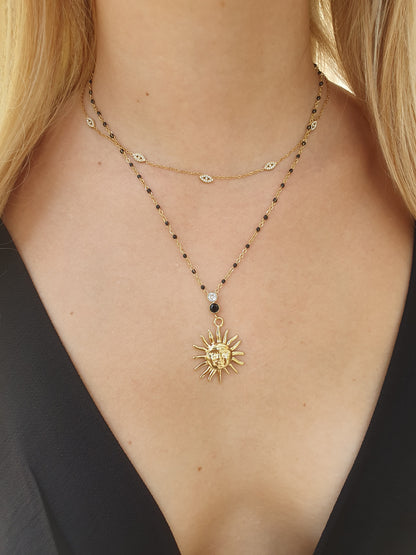 Collier SOLENYA - doré / noir