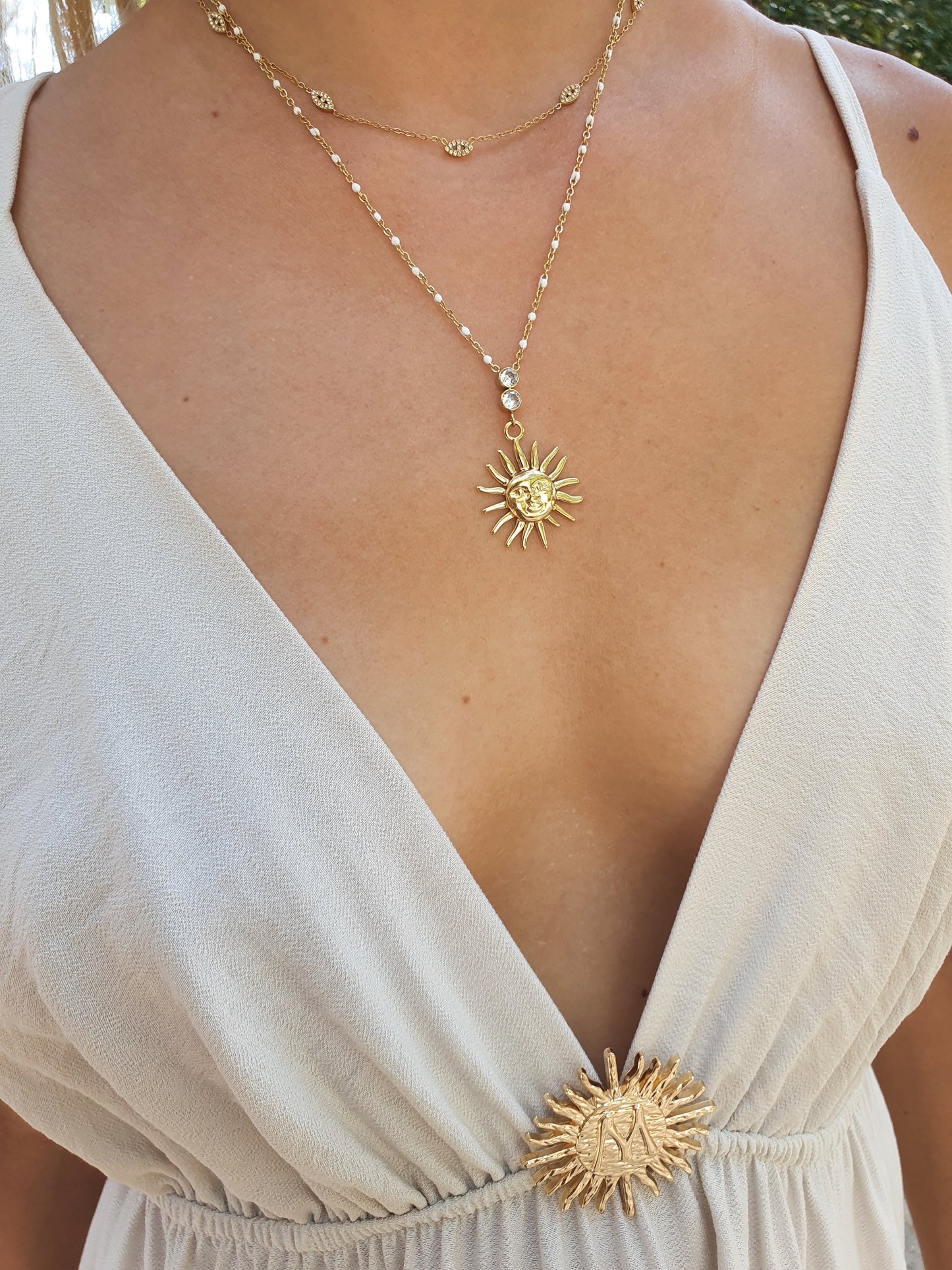 Collier SOLENYA - doré / blanc