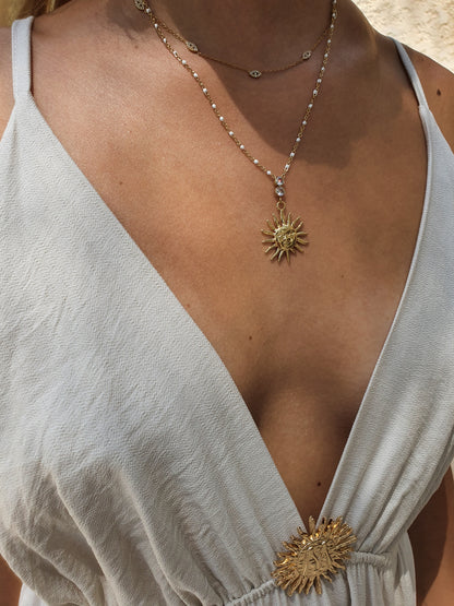 Collier SOLENYA - doré / blanc
