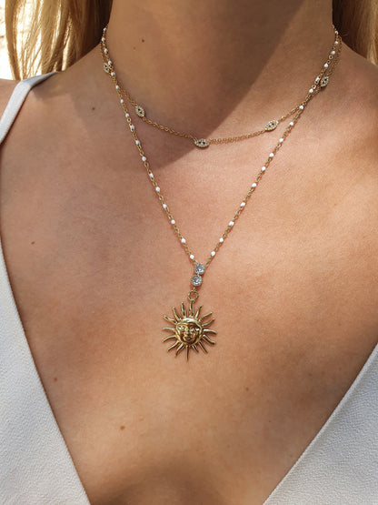 Collier SOLENYA - doré / blanc