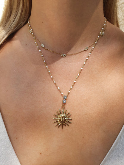 Collier SOLENYA - doré / blanc