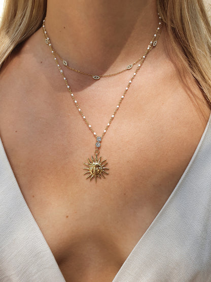 Collier SOLENYA - doré / blanc
