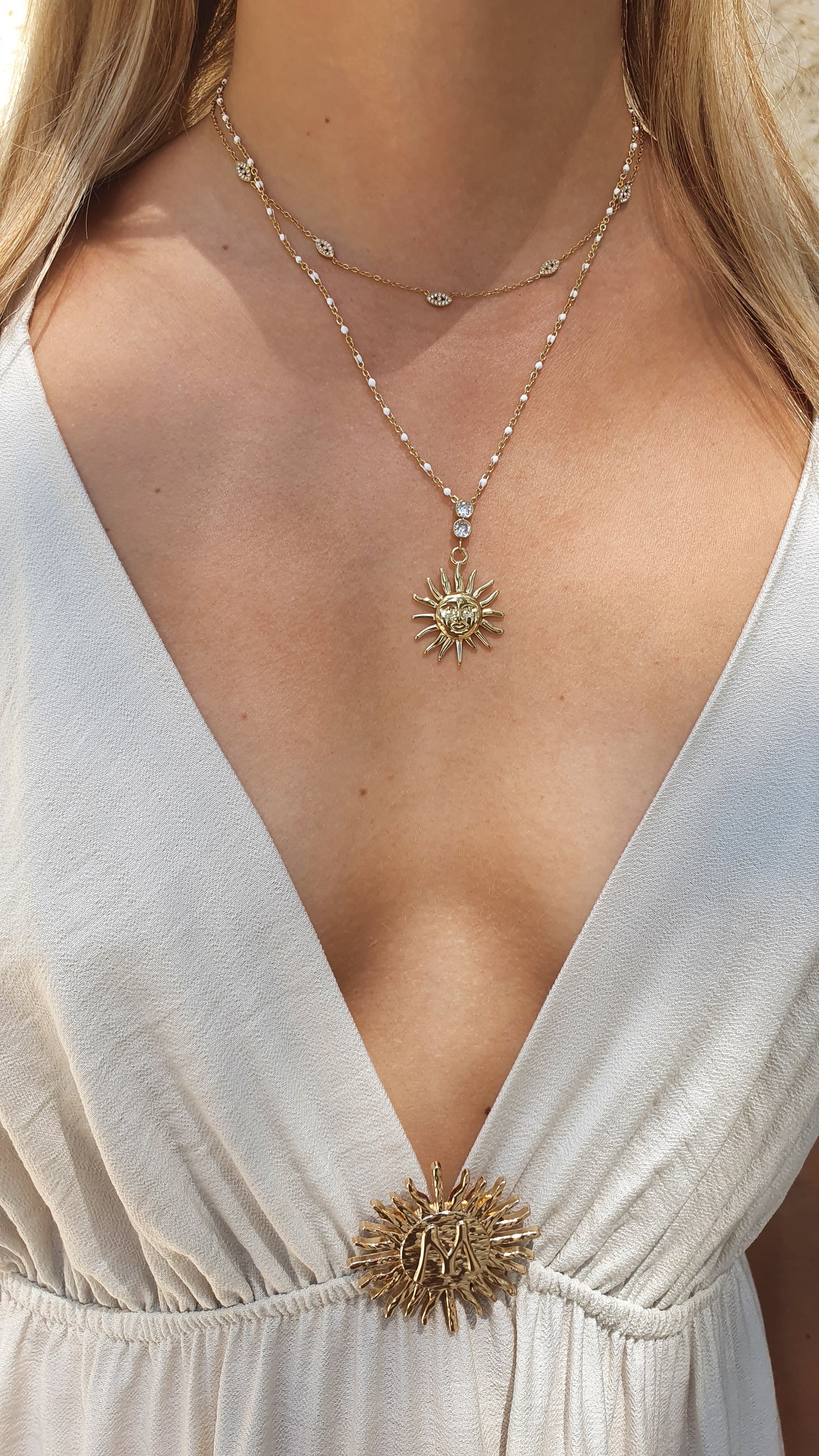 Collier SOLENYA - doré / blanc