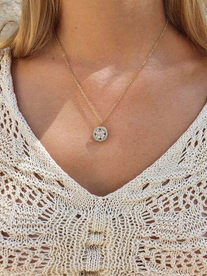 Collier rotatif anti-stress RONDE DE FLEURS - Doré