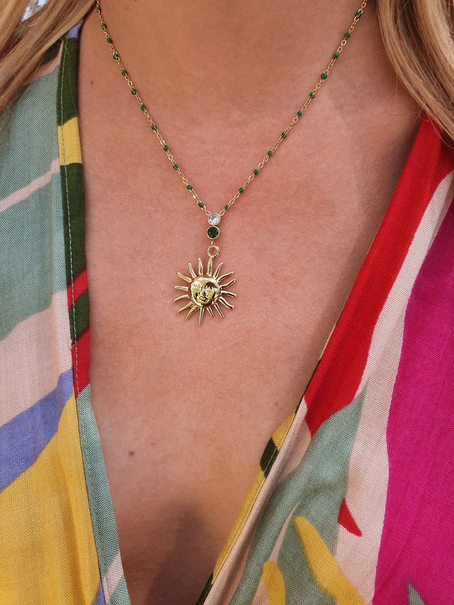 Collier SOLENYA - doré / vert
