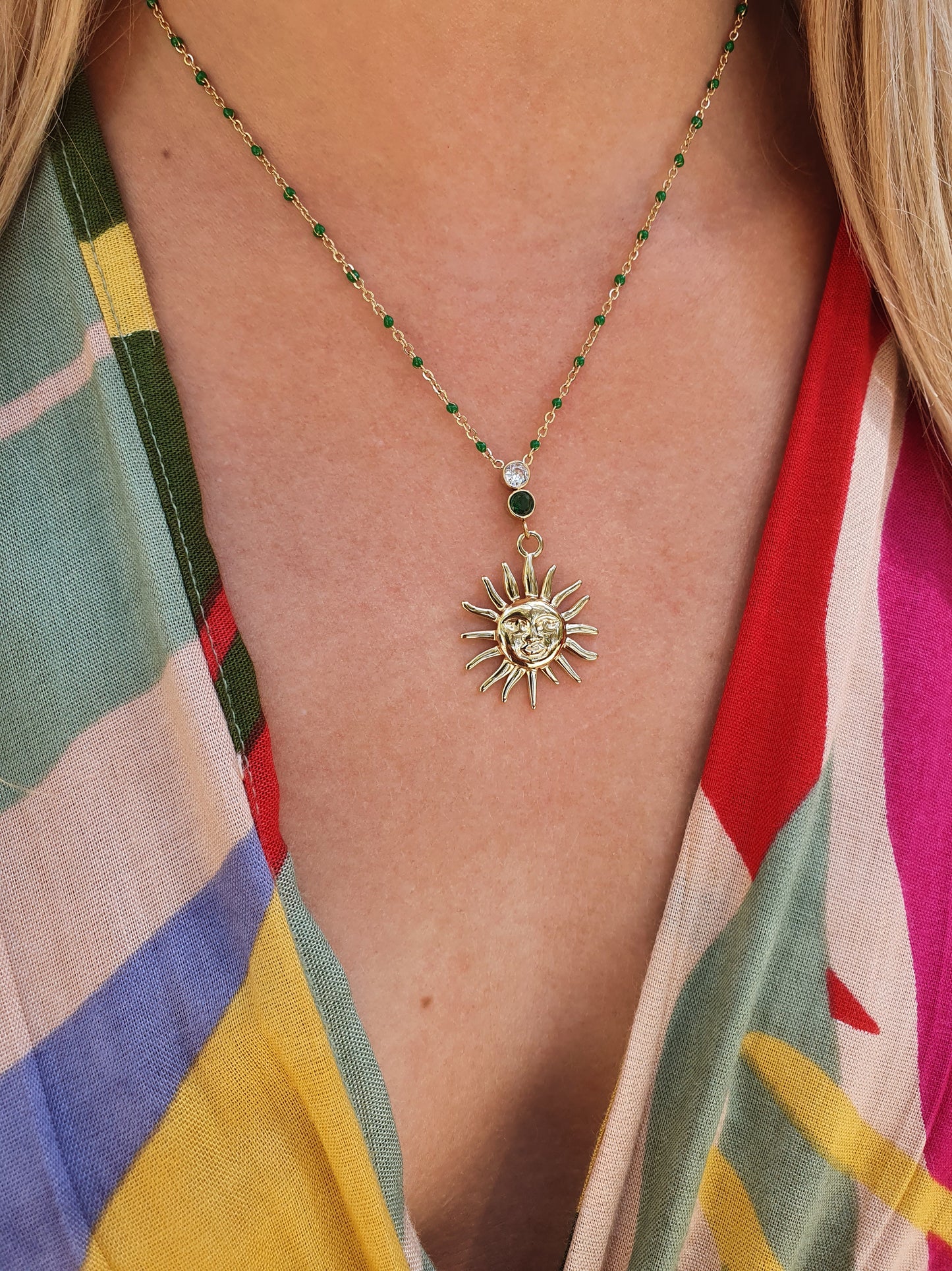 Collier SOLENYA - doré / vert
