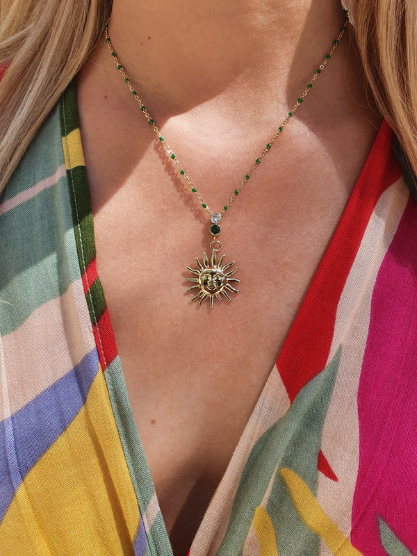 Collier SOLENYA - doré / vert