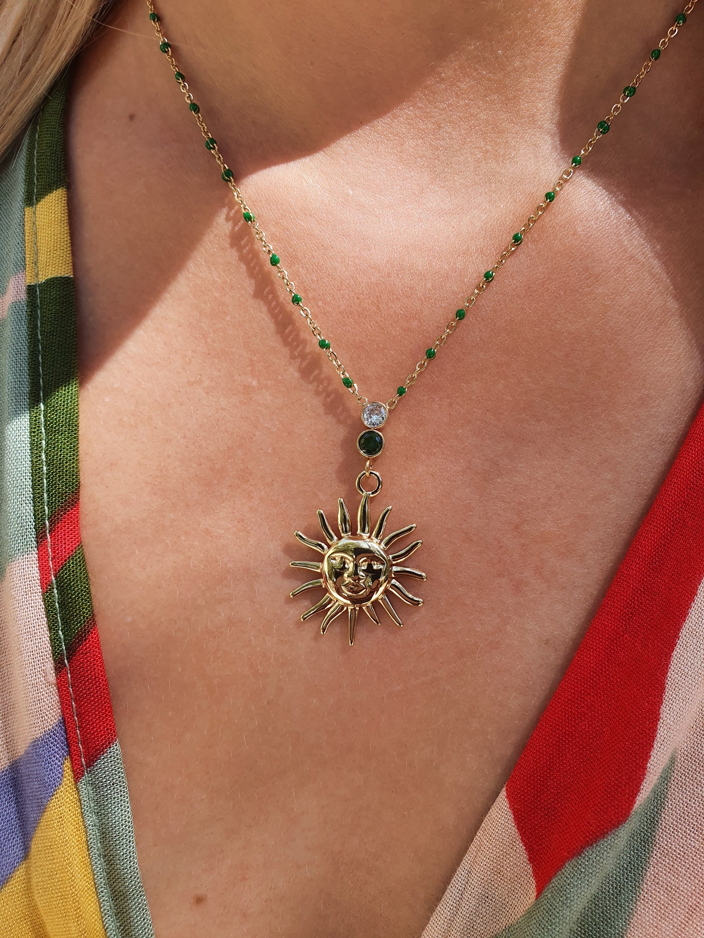 Collier SOLENYA - doré / vert