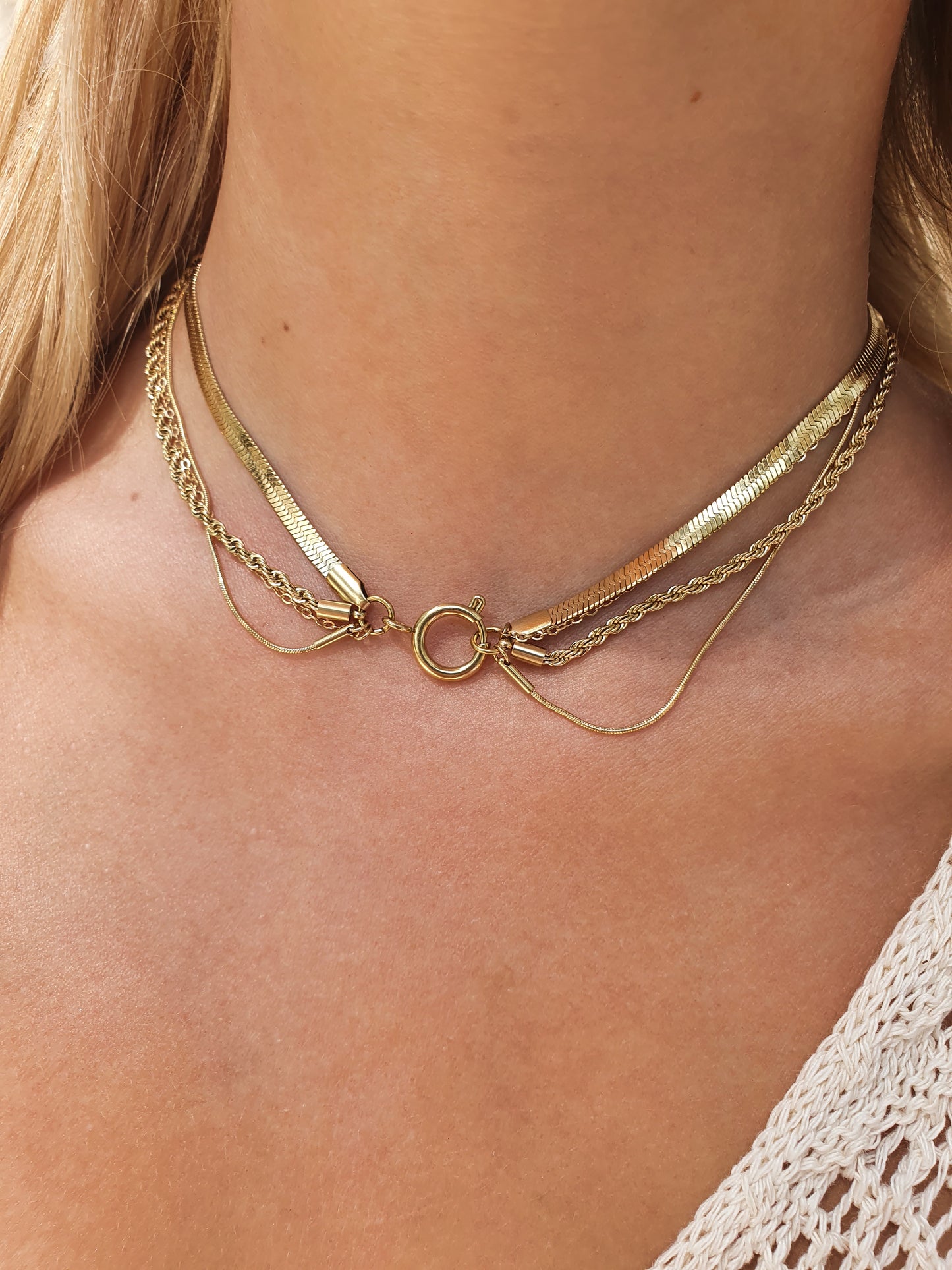 Collier 4 chaînes ELORYNE (personnalisable) - doré