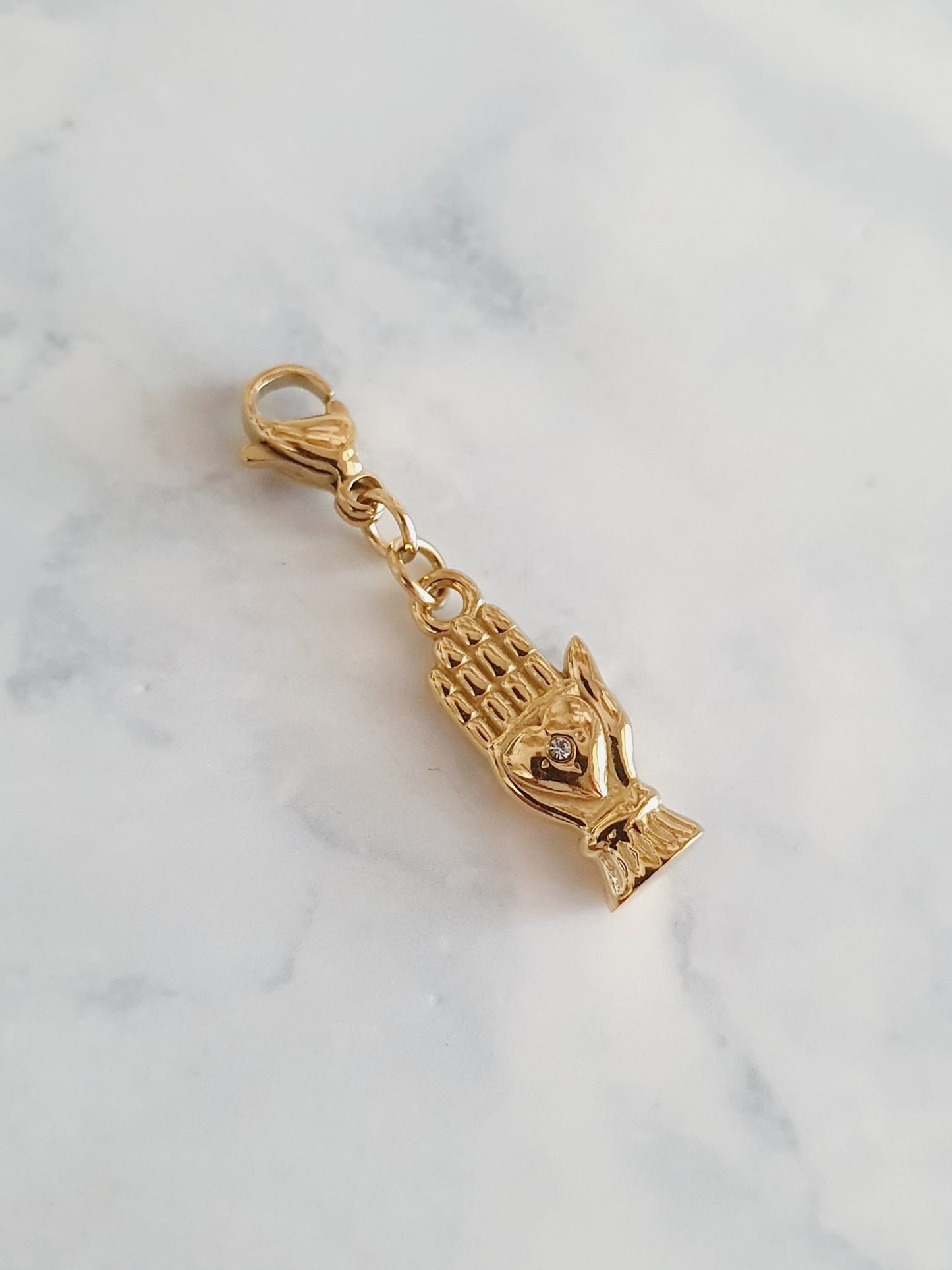 Charm main coeur & zircon -  doré