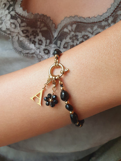 Bracelet SOLEA (personnalisable) - doré | noir