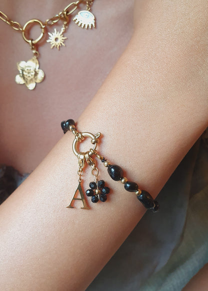 Bracelet SOLEA (personnalisable) - doré | noir