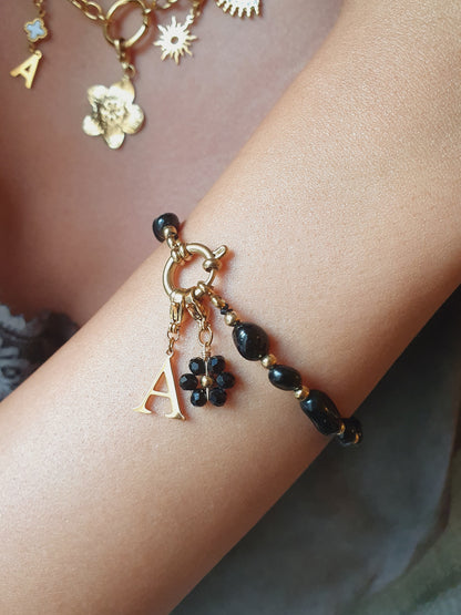 Bracelet SOLEA (personnalisable) - doré | noir