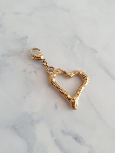 Charm coeur martelé - doré