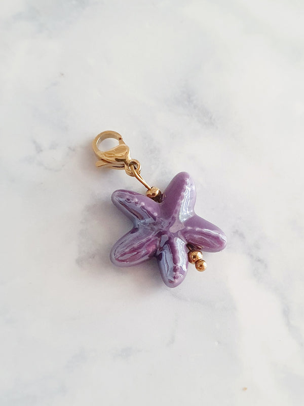 Charm étoile de mer - doré / violet irisé