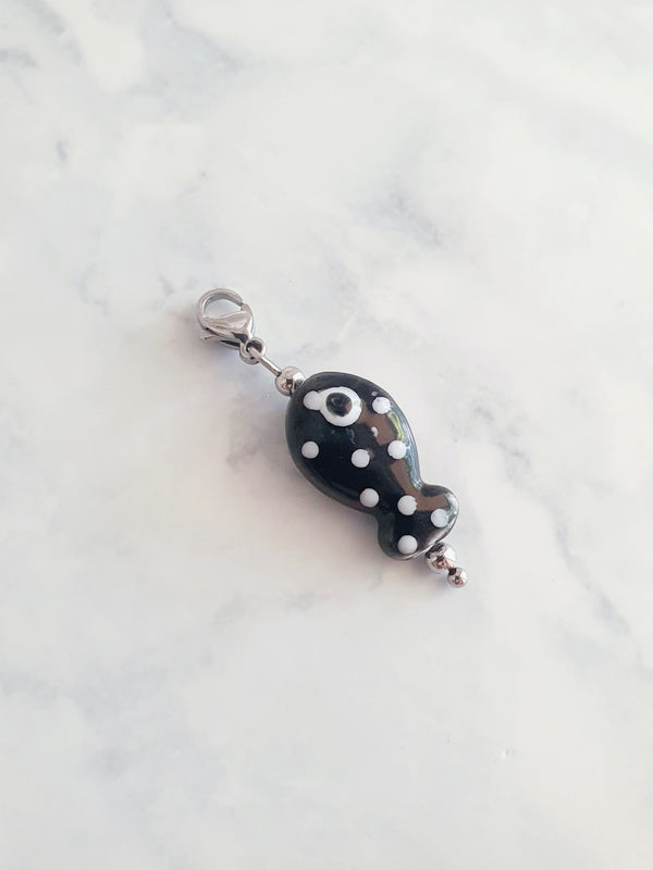 Charm poisson pois - argenté | noir