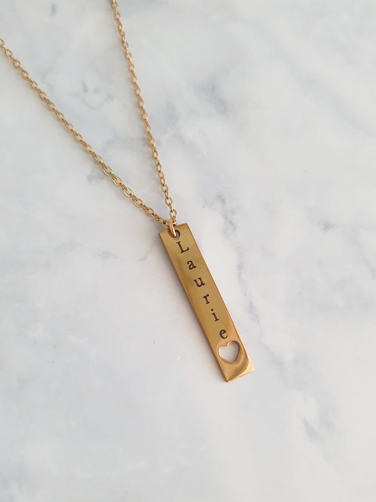 Collier plaque coeur à graver | Doré