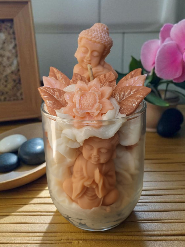 Bougie artisanale décorative Bouddha - Senteur au choix | 340 Grs