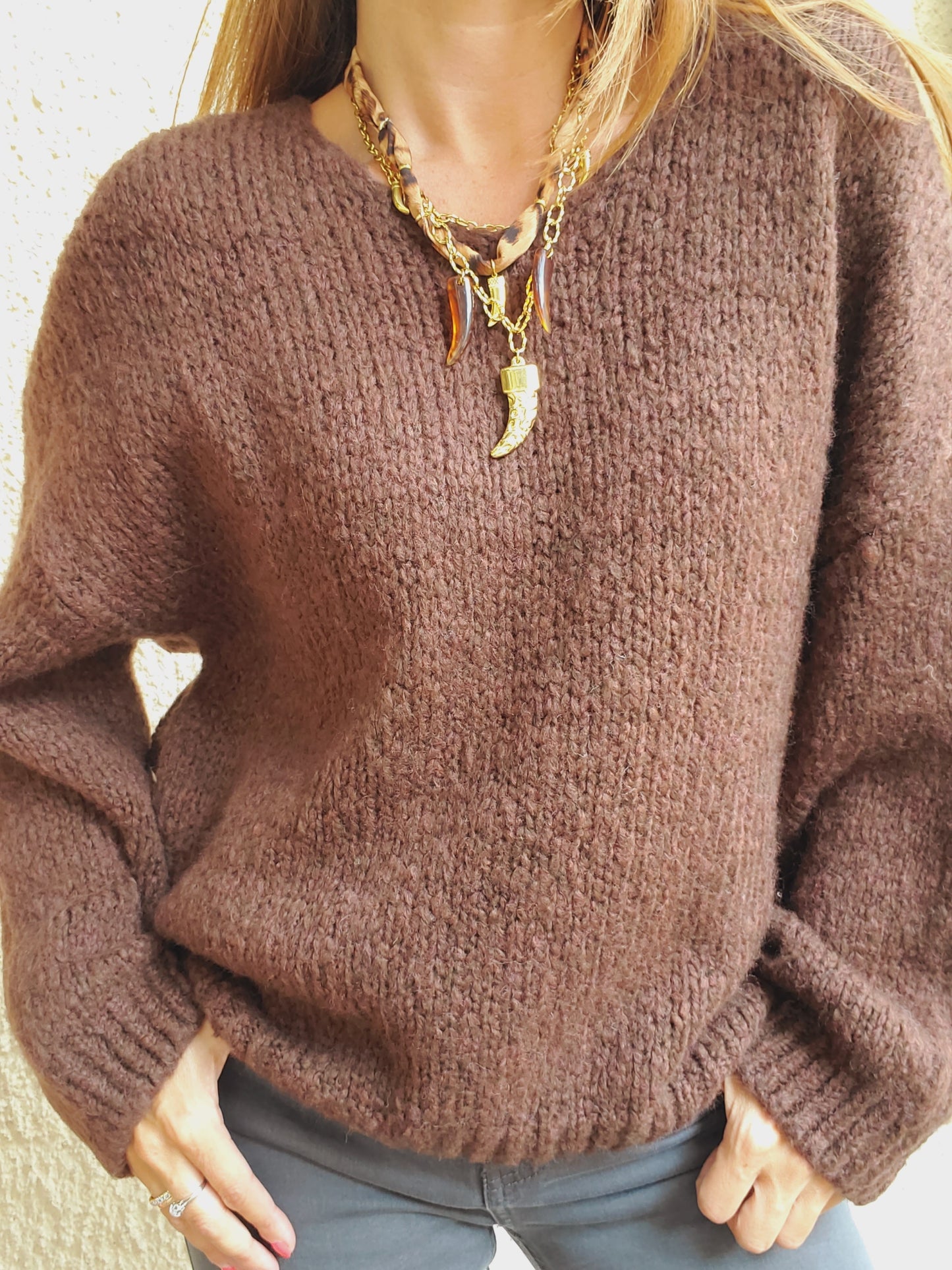 Pull maille chocolat