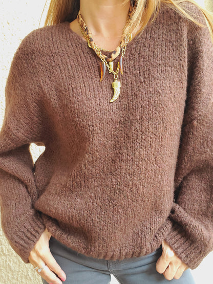 Pull maille chocolat