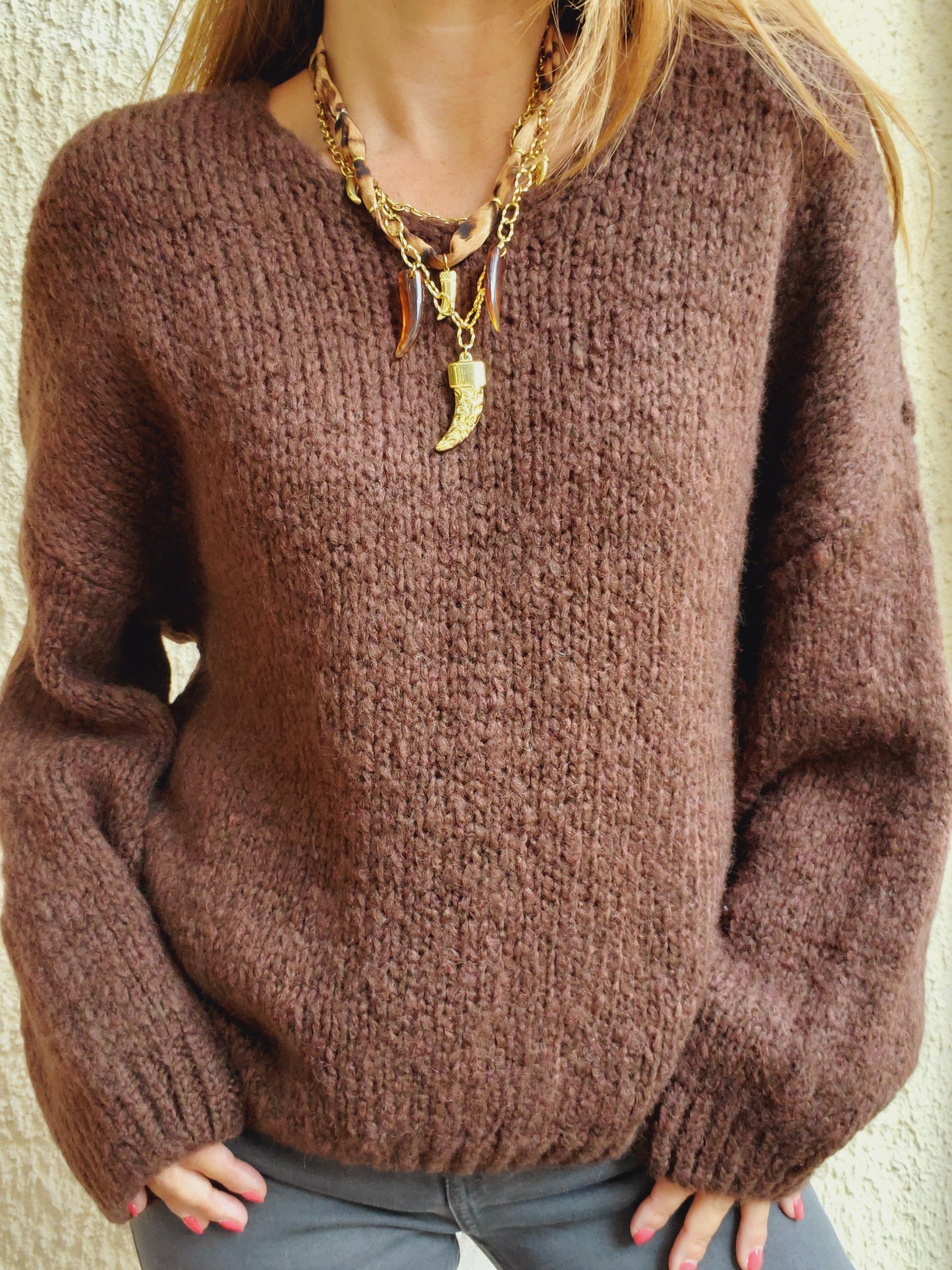 Pull maille chocolat