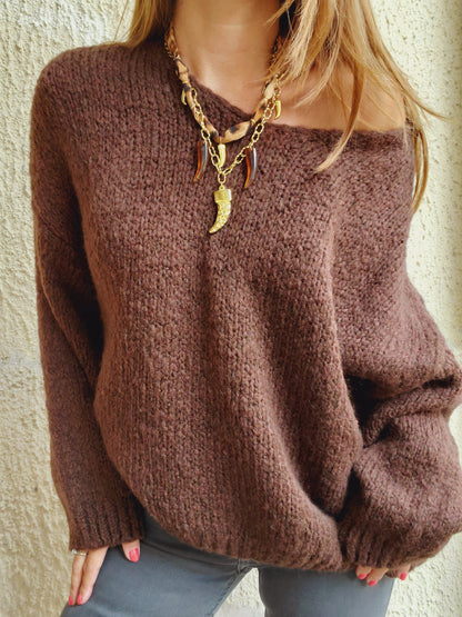 Pull maille chocolat