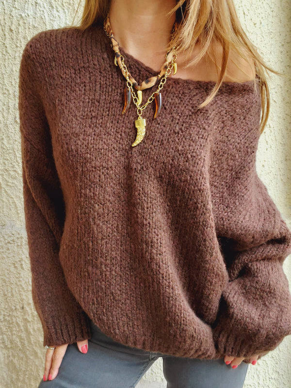 Pull maille chocolat