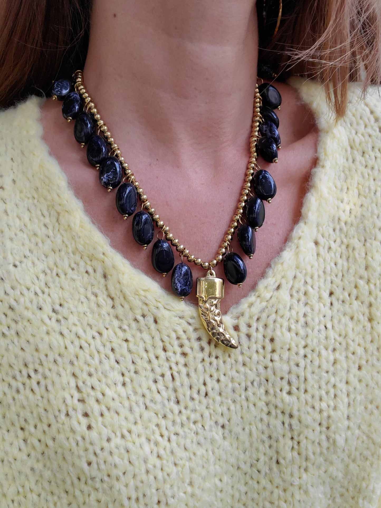 Collier CALIRA - doré | noir