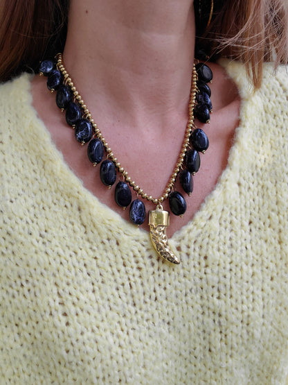 Collier CALIRA - doré | noir