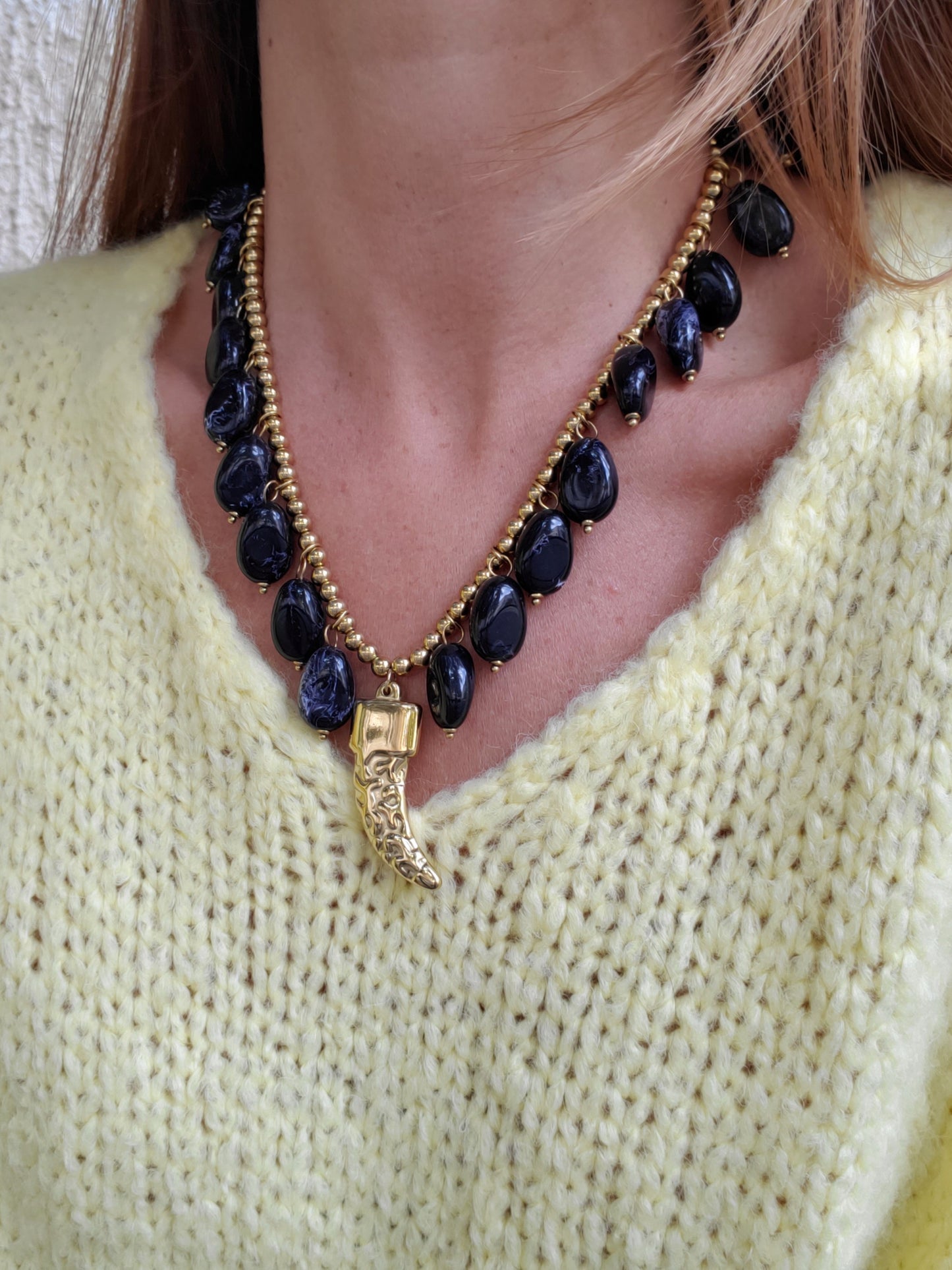 Collier CALIRA - doré | noir