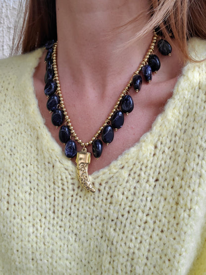 Collier CALIRA - doré | noir