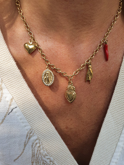 Collier breloques protectrices - doré | Modèle A