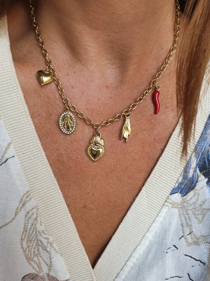 Collier breloques protectrices - doré | Modèle A