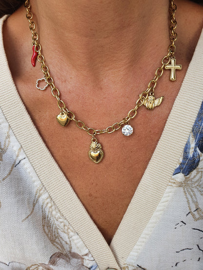 Collier breloques protectrices - doré | Modèle B