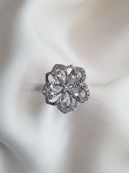 Bague rotative anti-stress Tourbillon de paix - argenté