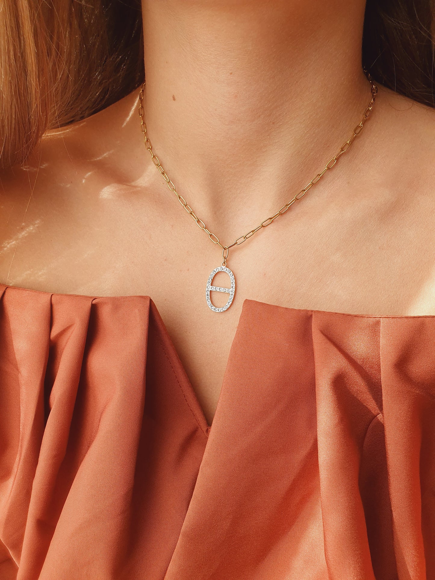 Parure maille marine zircons - doré