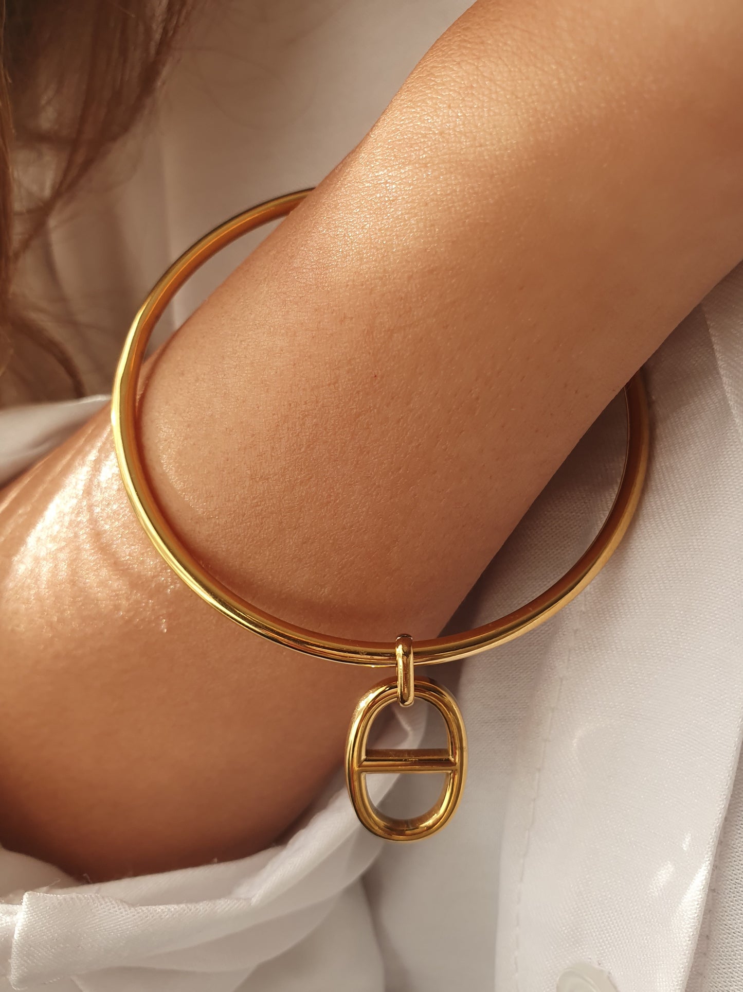 Bracelet jonc breloque AGATA - doré