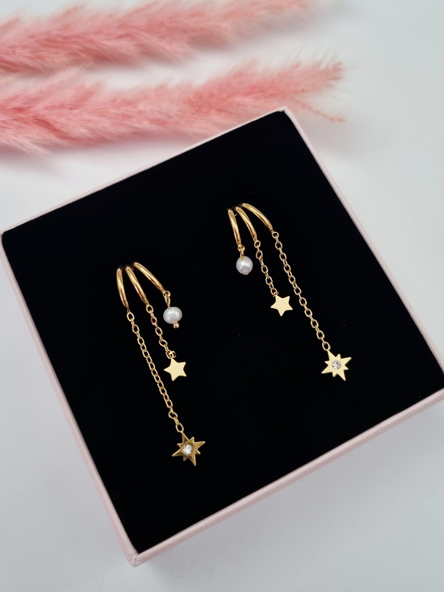 Boucles d'oreilles poussière d'étoiles - doré