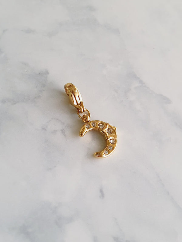 Charm lune zircons - doré