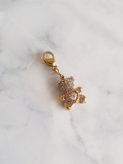 Charm baby ourson zircons - doré