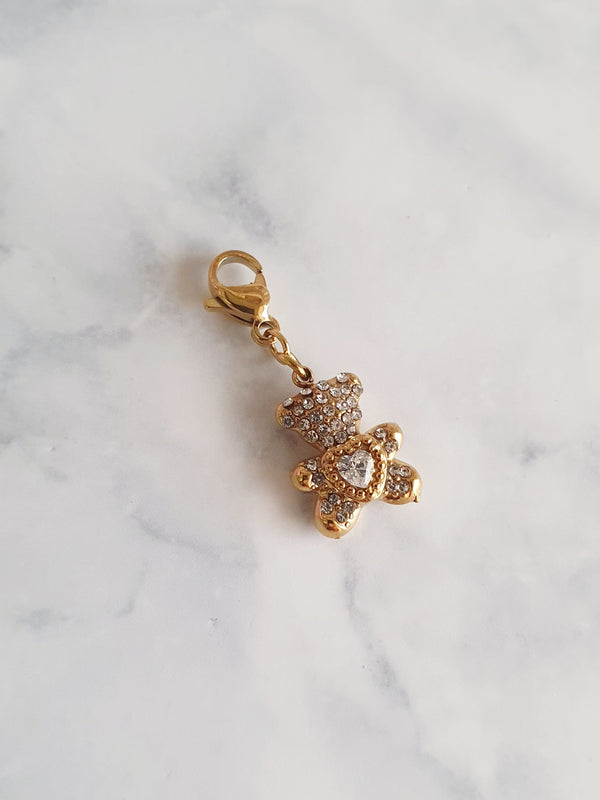 Charm baby ourson zircons - doré