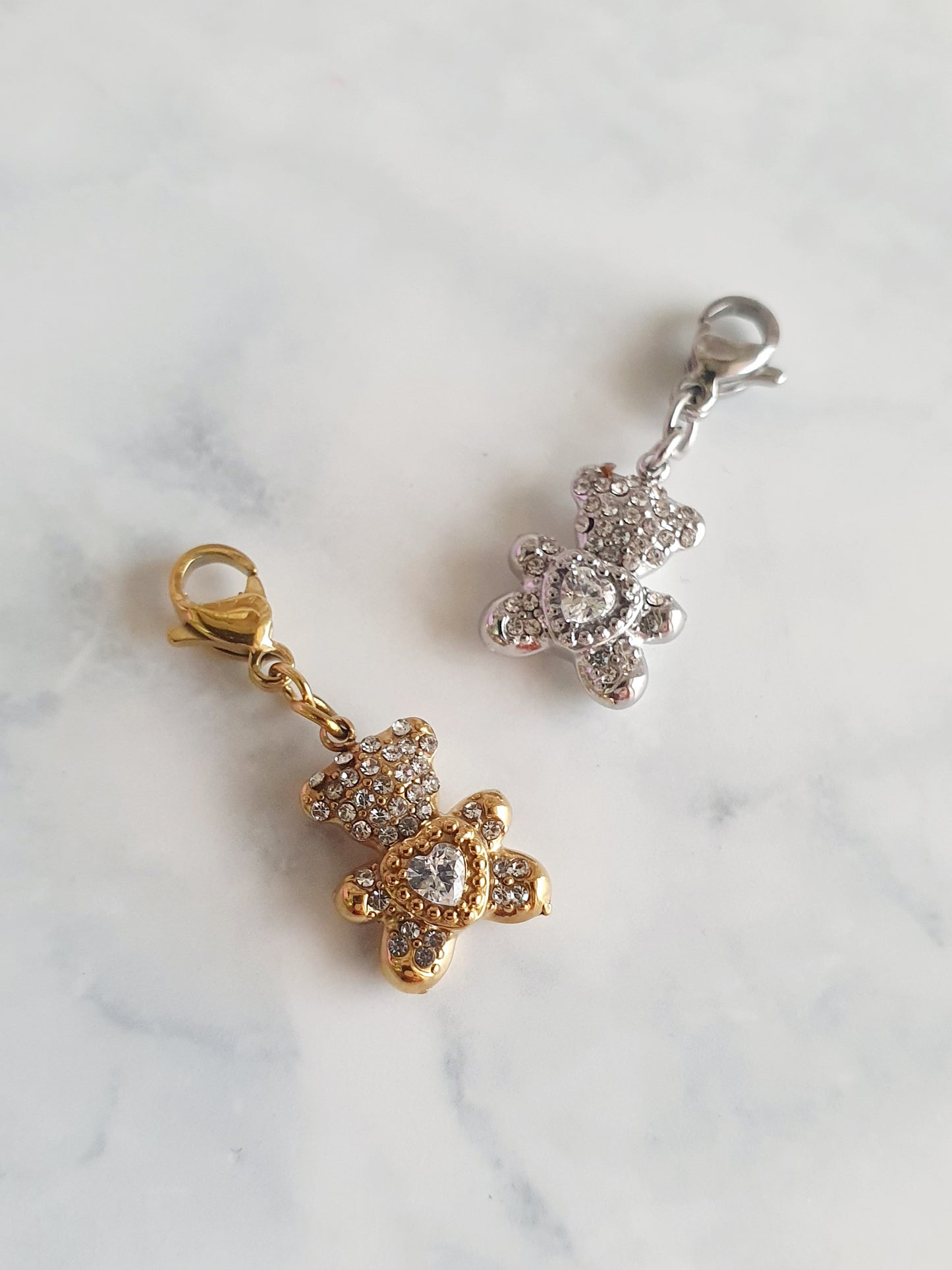 Charm baby ourson zircons - doré