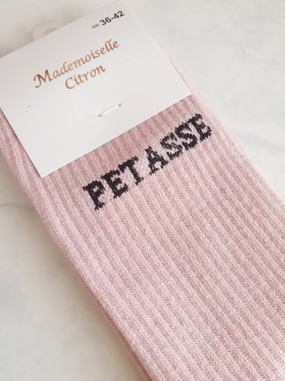 Chaussettes hautes pailletées à message PÉTASSE | Couleur aléatoire