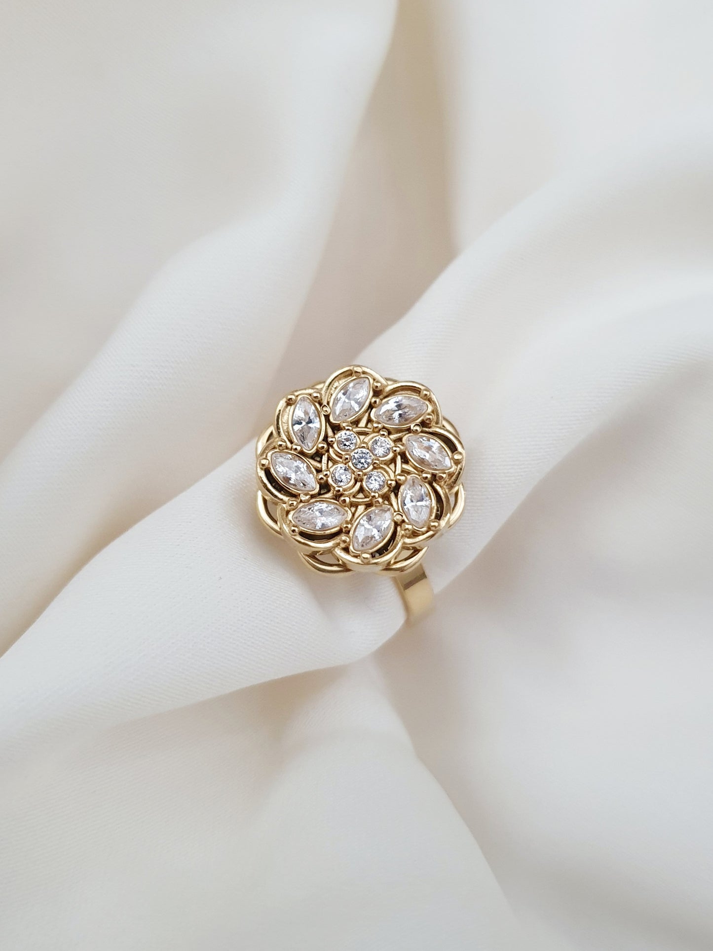 Bague rotative anti-stress Paix tourbillonante - doré